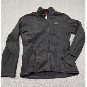 The North Face Black Full Zip Fleece Jacket Womens Medium Mock Neck Mock Neck